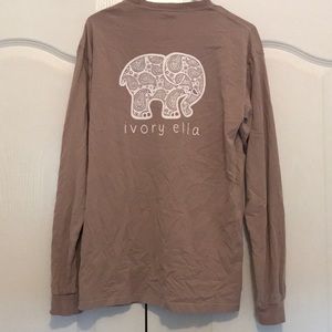 Ivory Ella tan long sleeve tee